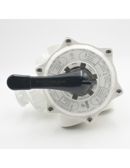 Valvula selectora filtro piscina PRAHER lateral 1½" blanca con enlaces 131042