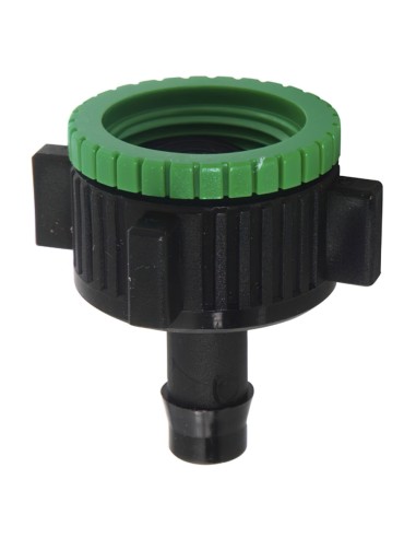 Adaptador grifo para riego goteo SATURNIA rosca H 3/4" y 1/2" salida espiga 08170340