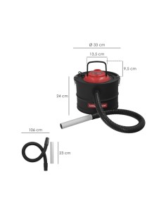 Aspirador cenizas 1200W WOLFPACK mod. 51206 15lt 07010550 2