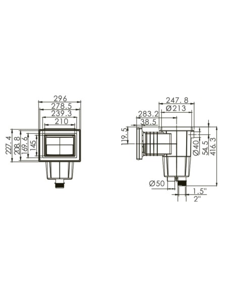Skimmer liner piscina POOLSTYLE boca standar EMX-250-0004