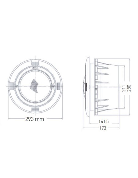 Foco piscina liner EMAUX proyector led NP300 mod. luz color      800lm 88045654