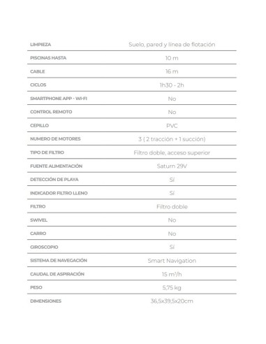 Limpiafondos electrico BWT Cosmy RE2N-NOY0-CSM1E
