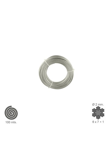 Cable Galvanizado   2 mm. (Rollo 100 Metros) No...