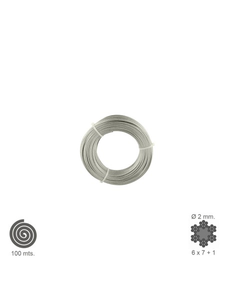 Cable Galvanizado   2 mm. (Rollo 100 Metros) No Elevacion