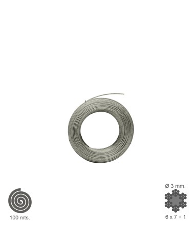 Cable Galvanizado   3  mm. (Rollo 100 Metros)...