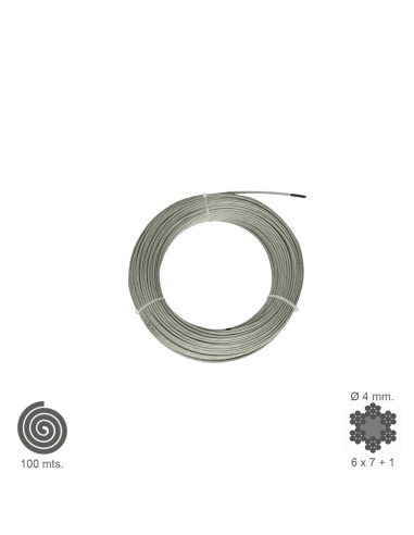Cable Galvanizado   4  mm. (Rollo 100 Metros)...
