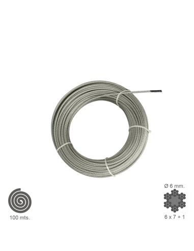 Cable Galvanizado   6  mm. (Rollo 100 Metros)...
