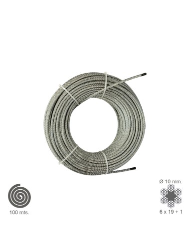 Cable Galvanizado  10 mm. (Rollo 100 Metros) No...