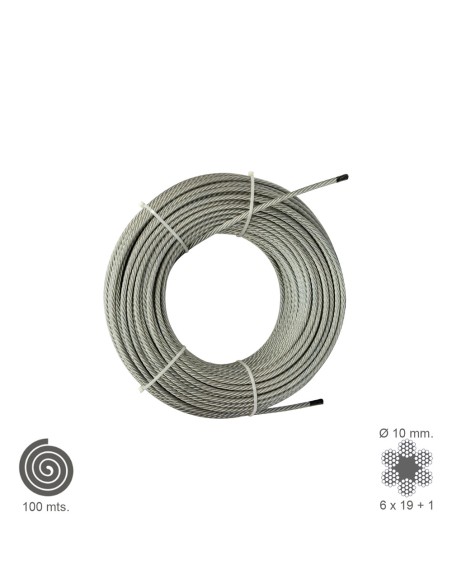 Cable Galvanizado  10 mm. (Rollo 100 Metros) No Elevacion