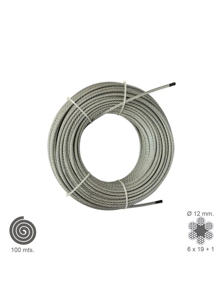 Cable Galvanizado  12 mm. (Rollo 100 Metros) No Elevacion