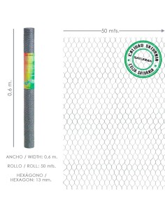 Enrejado Triple Torsion 13/  60 cm. Rollo 50 Metros Uso...