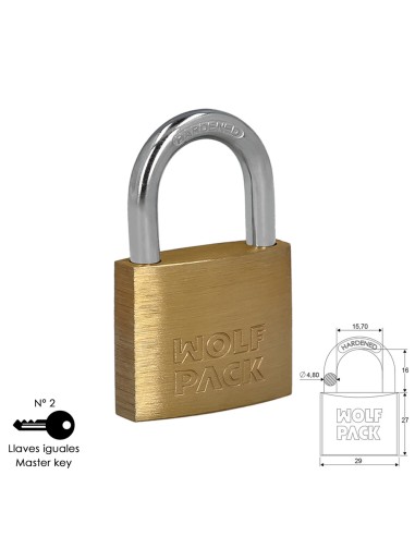 Candado Laton Arco Normal Llaves Iguales 30 mm....