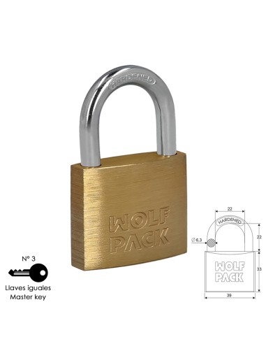 Candado Laton Arco Normal Llaves Iguales 40 mm....