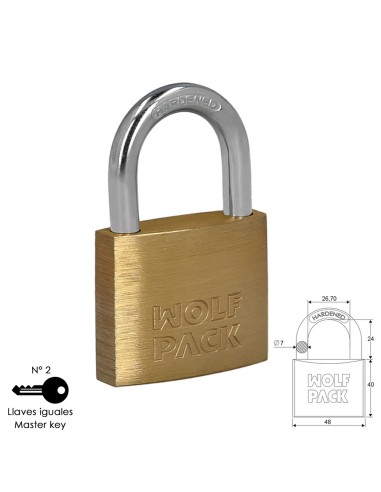 Candado Laton Arco Normal Llaves Iguales 50 mm....