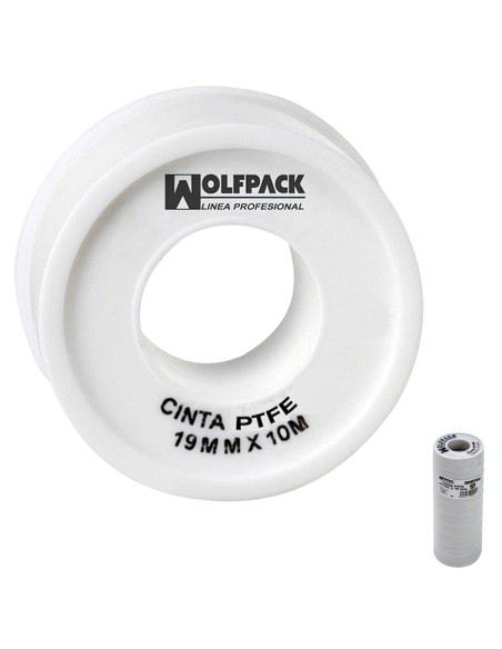 Cinta PTFE Wolfpack  12 mm. x 10 m. (Paquete 10 Rollos)