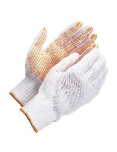 Guantes Algodon Puntos Pvc Amarillos 10" (Par)
