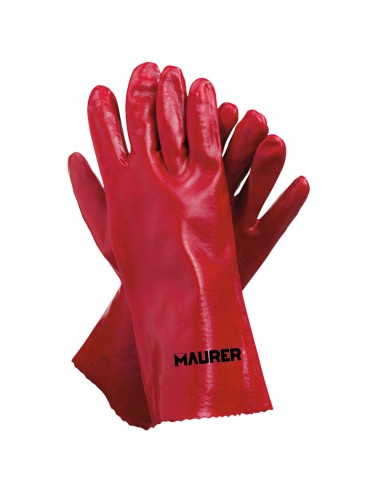 Guantes Pvc Rojo 35 cm. (Par)