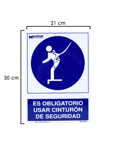 Cartel Uso Obligatorio Cinturon Seguridad 30x21...