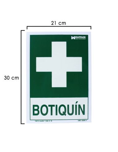 Cartel Botiquin 30x21 cm.
