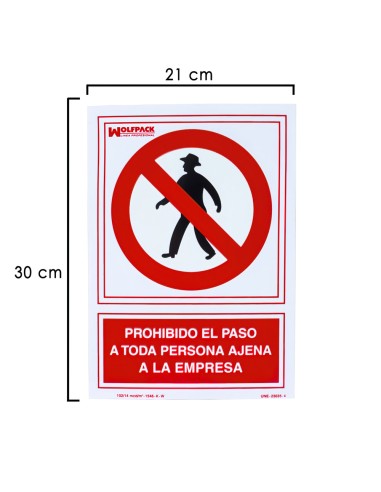 Cartel Prohibido el Paso Persona Ajena Empresa...