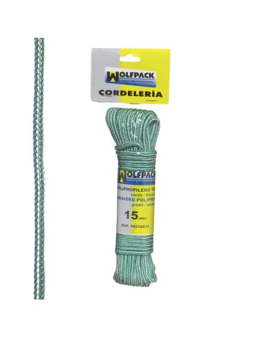 Cuerda Trenzada Polipropileno Blanca / Verde...