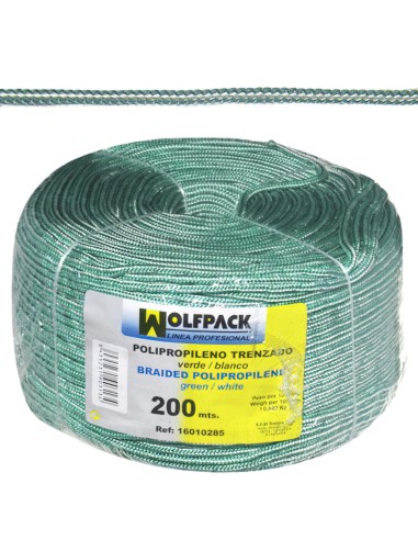 Cuerda Trenzada Polipropileno Blanca / Verde...