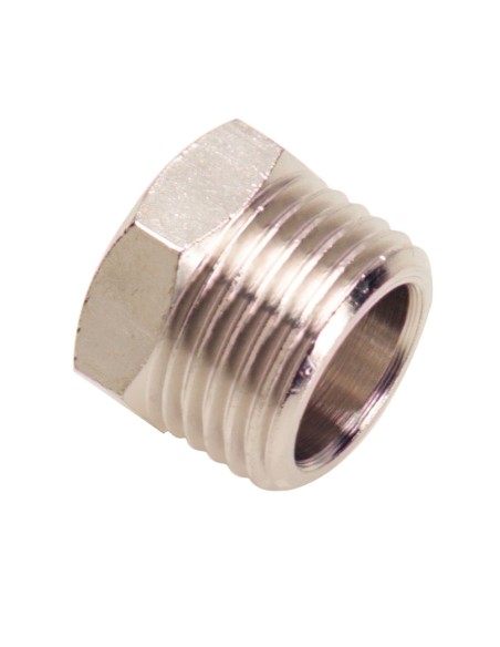 Reductor Tuerca Cilindrica Macho 1/2 - Hembra 1/4  (Blister 2 Piezas)