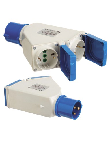 Adaptador Industrial Cetac Schuko Doble 2p Con...