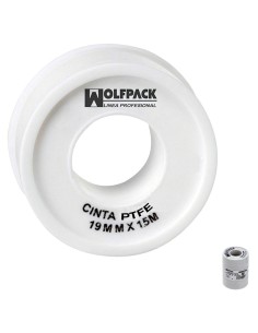Cinta PTFE Wolfpack 19 mm. x 50 m. Grueso. (Paquete de 5...