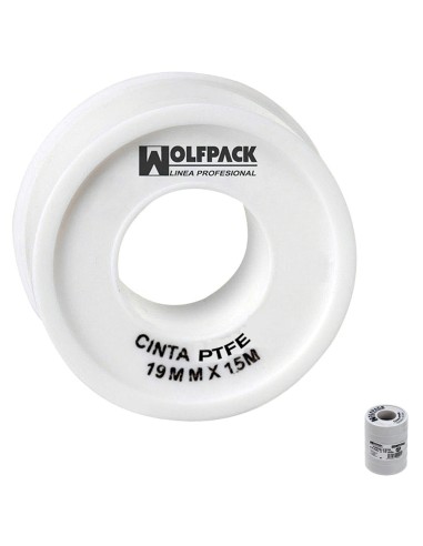 Cinta PTFE Wolfpack 19 mm. x 50 m. Grueso....