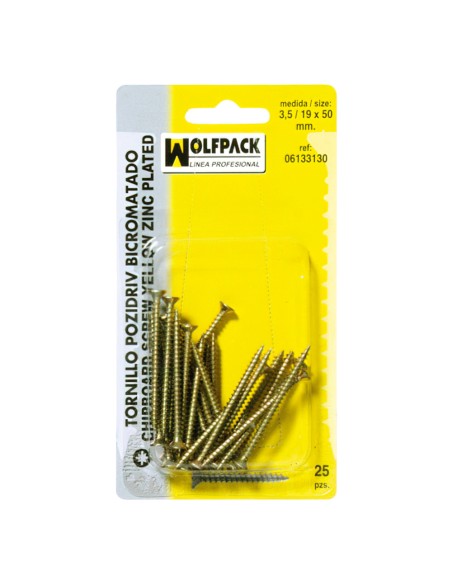 Tirafondo Pozidriv Bicromatado 3,0/18x 20 mm. (45 Piezas)