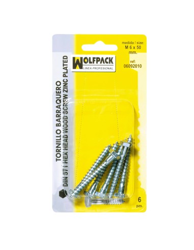 Tirafondo Barraquero Din571 8x60 mm. (5 Piezas)