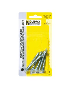 Tirafondo Barraquero Din571 8x80 mm. (5 Piezas)