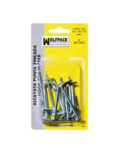 Alcayatas Punta Zincada 2,1 / 14x25 mm. (Blister 50 Piezas)