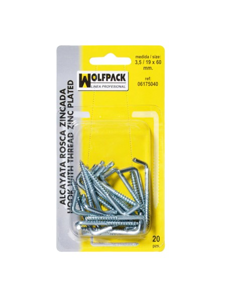 Alcayatas Rosca Zincada  2,7 / 17x40 mm. (Blister 40 Piezas)