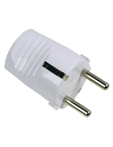 Clavija / Enchufe Schuko 2p + T 16 A. Blanco