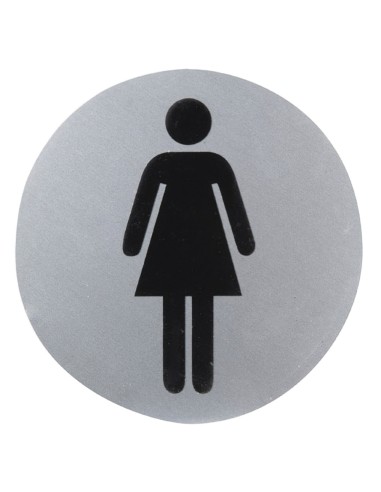 Cartel Aluminio Baño Mujer Ø12 cm.