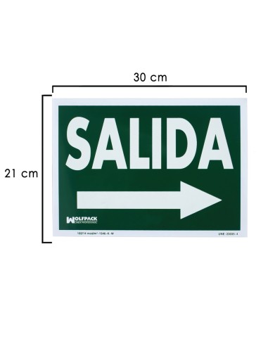 Cartel / Señal Fluorescente Salida A Derecha...