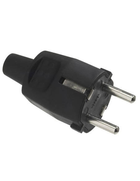 Clavija / Enchufe Toma Tierra Goma 4,8 mm. Negro (Industrial)
