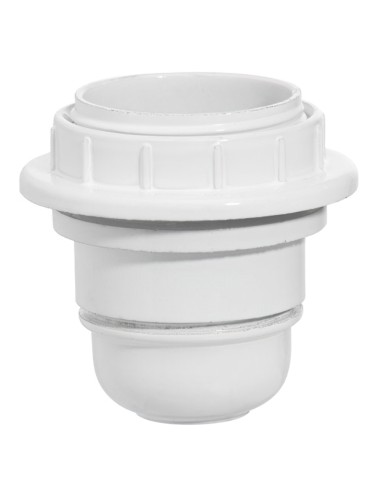 Portalamparas 4A. E-27 Con Rosca + Arandela Blanco