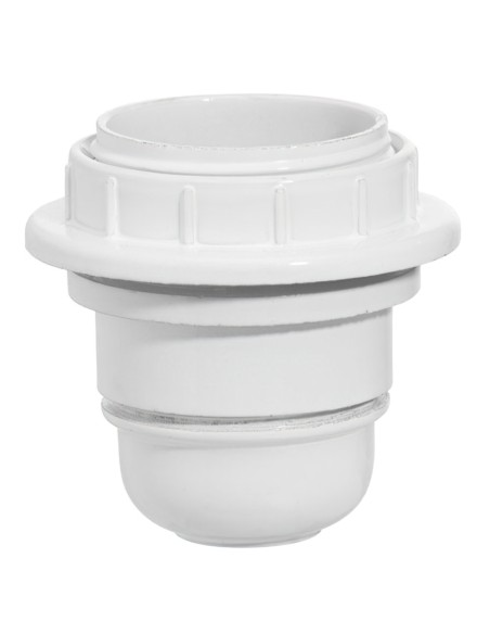 Portalamparas 4A. E-27 Con Rosca + Arandela Blanco