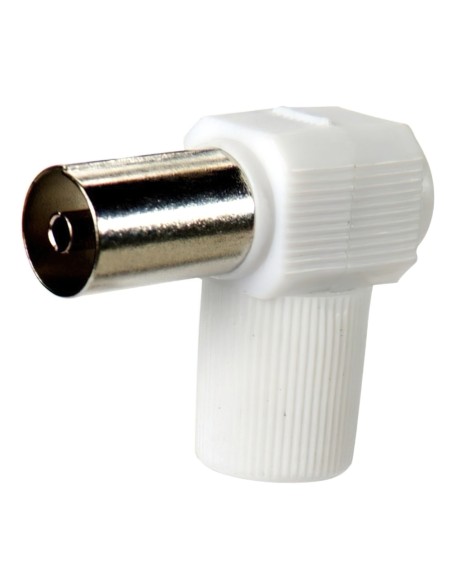 Conector Tv Hembra Acodado 9,5 mm.