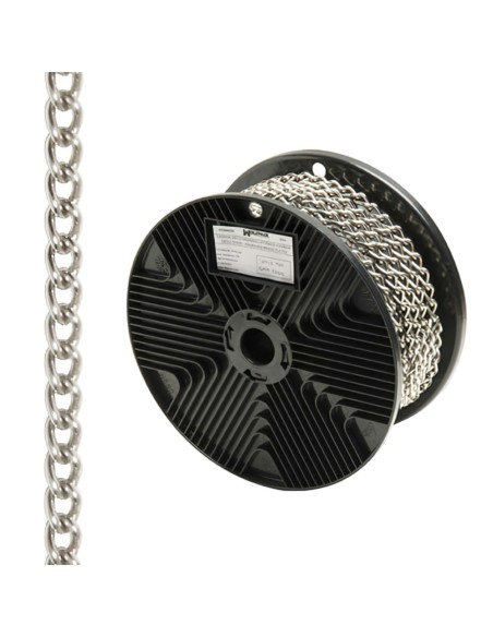 Cadena Decorativa Barbada Niquelada 2,0 mm. Rollo 20 metros