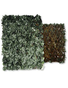 Seto Artificial Hojas Con Celosia Extensible 1x2 Metros