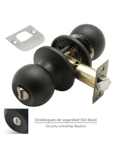 Pomo Puerta Wolfpack Con Condena Negro Para Baños