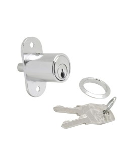 Cerradura Puerta Corredera Pulsador 147/27 mm.  Cromado