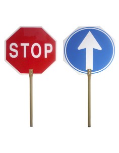 Cartel Paletina Obra Stop-Avance 30x30 cm.