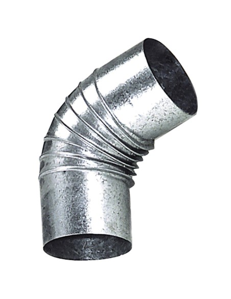 Codo Estufa Galvanizado de  130 mm. 45°.