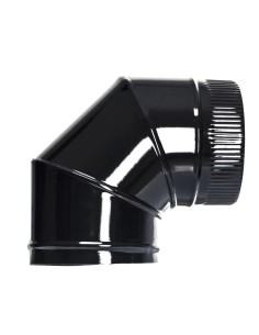 Codo Estufa Color Negro Vitrificado de 200 mm. 90°.