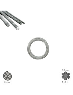 Cable Galvanizado    2 mm. (Rollo 25 Metros) No Elevacion